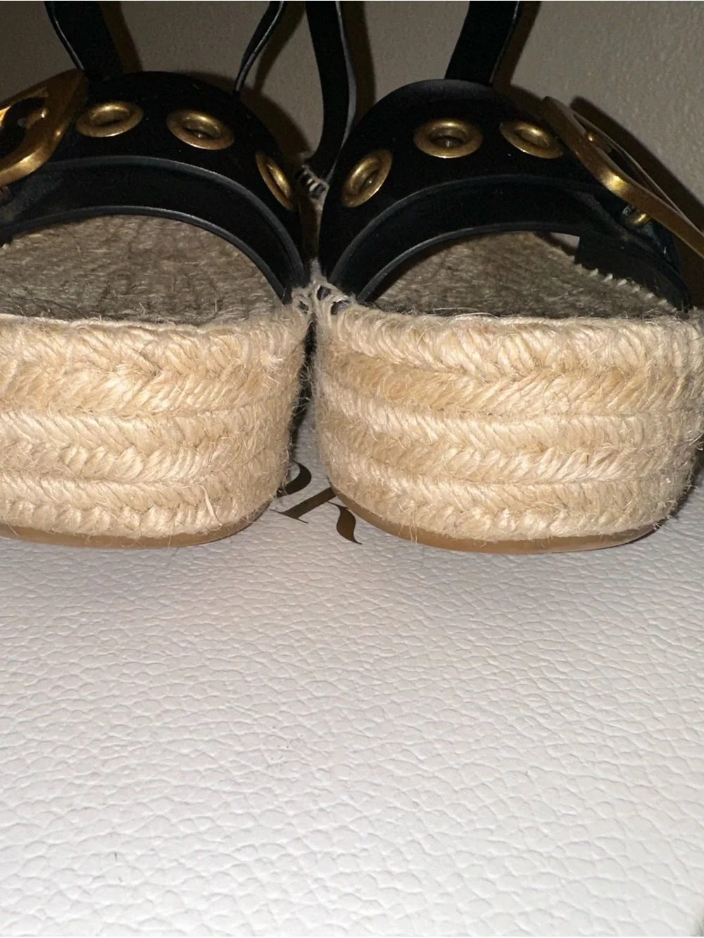 D-Dior Black Calfskin Espadrille Platform Sandals